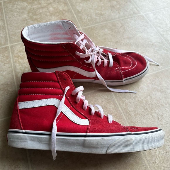 Red Vans Sk8-Hi Tops - Picture 6 of 6